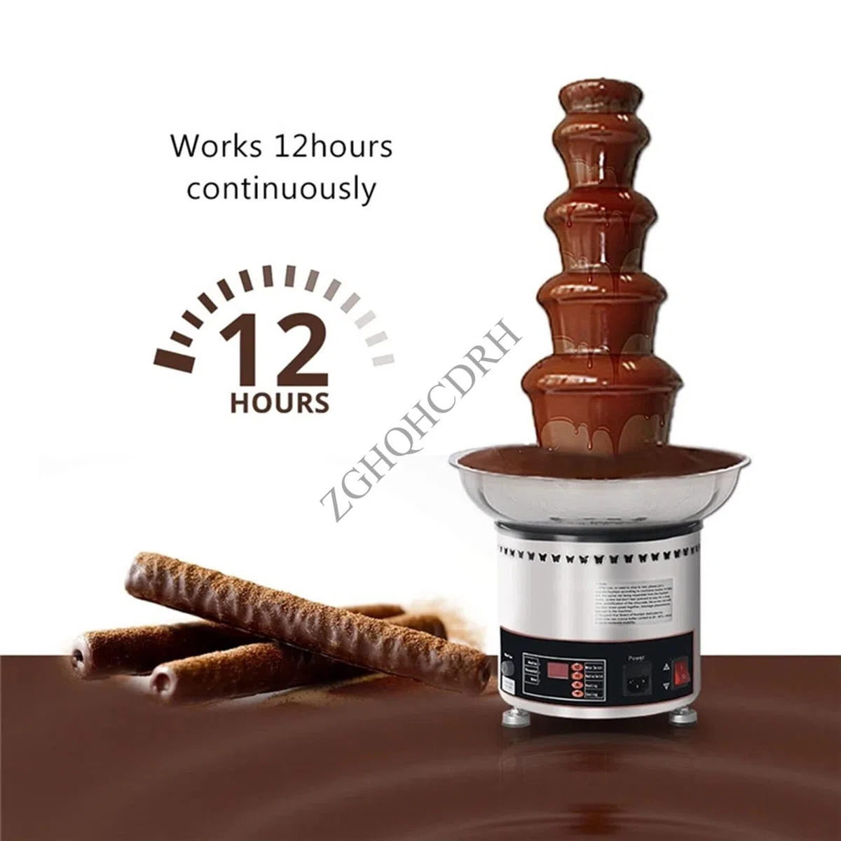 Máquina de fuente de chocolate de gran capacidad con control de temperatura, calentador de salsa para fiestas, bodas, restaurantes