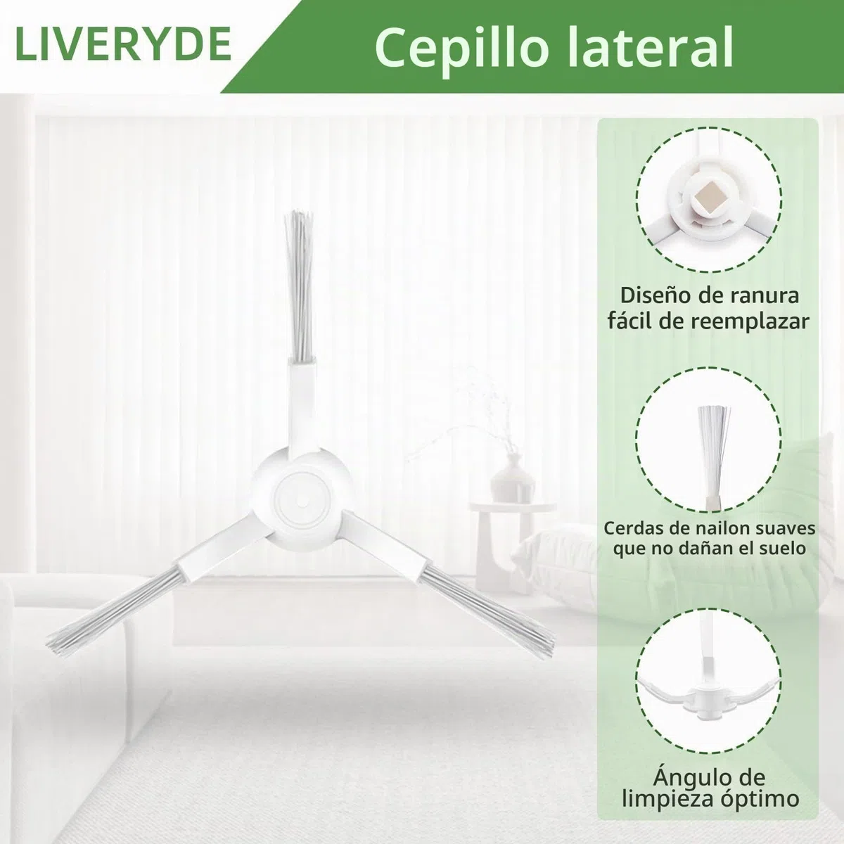 Accesorios Repuestos compatibles para Xiaomi Robot Vacuum Mop 2S / Mop P/Mop Pro / S12 / T12 B106GL, 1 Cepillo Central, 4 cepillos Giratorio, 2 filtros hepa, 2 paños de fregado