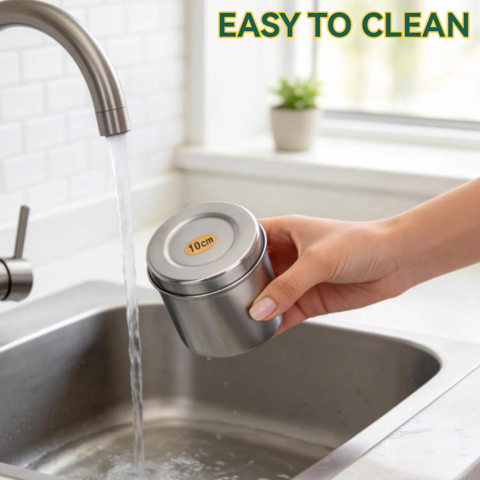 Organizador de almacenamiento para encimera de tocador de baño, caja contenedora de tarro de caja de acero inoxidable con tapa, vaso de bola de algodón para tarro de bote para bastoncillos de algodón