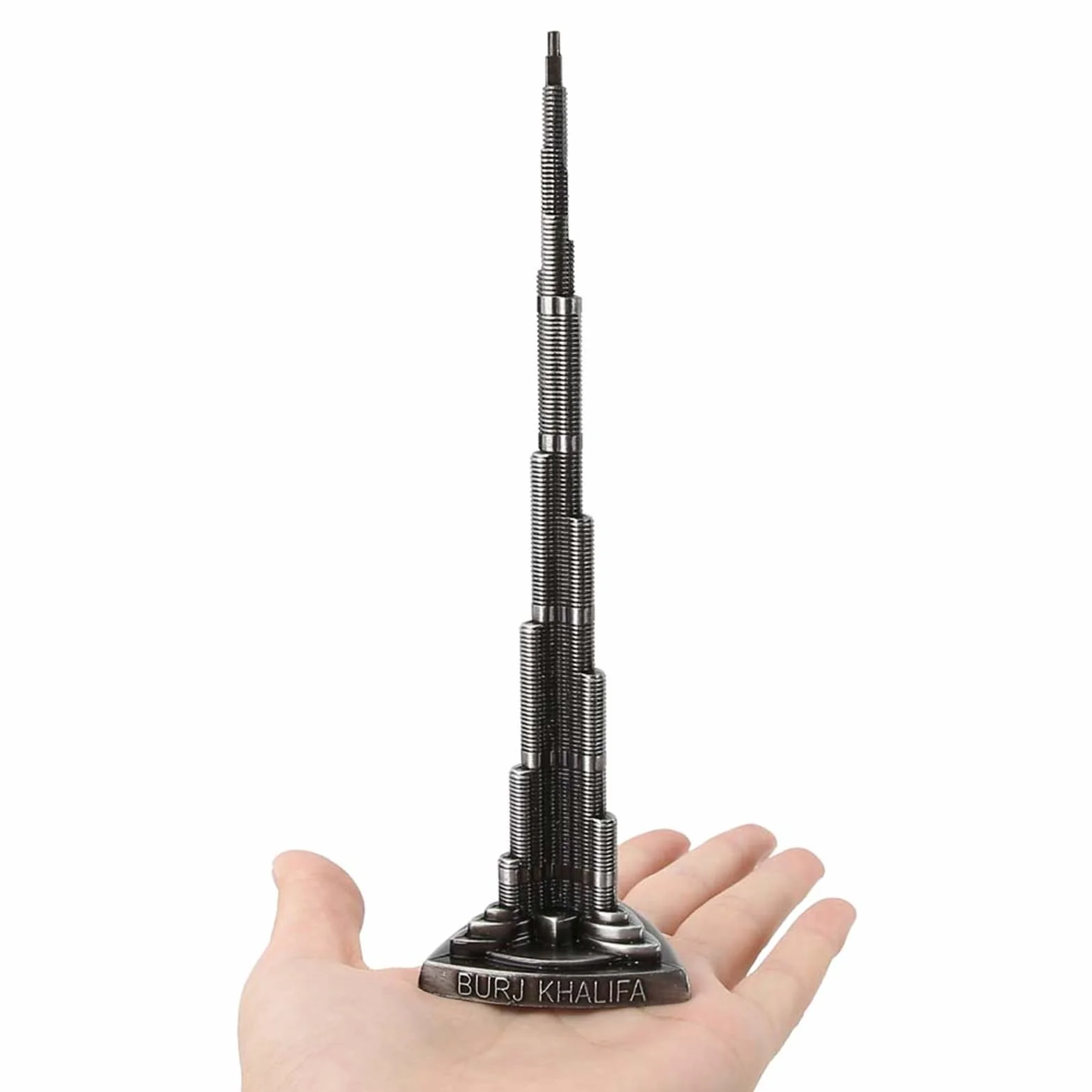 Modelo Decorativo Burj Khalifa en Miniatura, Torre de Aleación, 18 cm, Adorno Arquitectónico para Escritorio, Oficina y Hogar