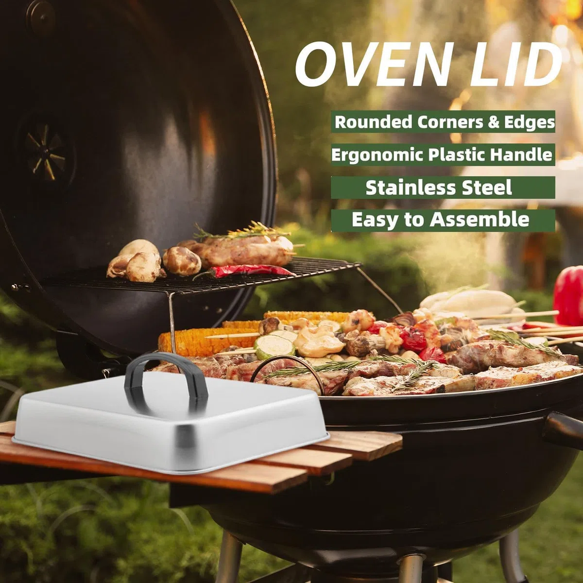 Campanas Fundidoras Cubreparrillas | Cubierta De Alimentos Rectangular para Parrillas,Tapa Multiusos para Barbacoa en Interiores y Exteriores