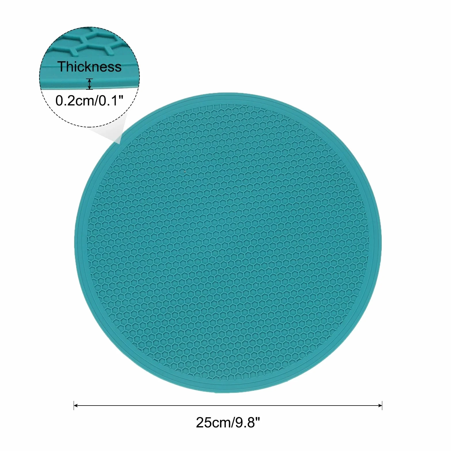 QUARKZMAN 2 Piezas De Salvamanteles De Silicona De 25 Cm De Diámetro Redondos Y Antideslizantes para Ollas Y Sartenes Calientes, Protectores De Calor De Cocina, Color Cian