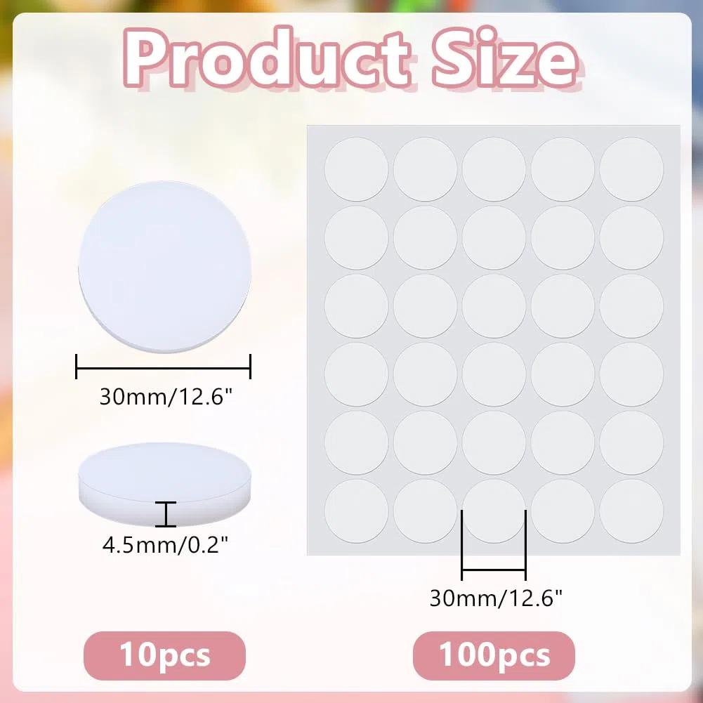 Pesos de vestir para mujer a prueba de viento dobladillo blanco plano redondo 10 bloques acrílicos con 100 pegatinas adhesivas para asegurar faldas y vestidos
