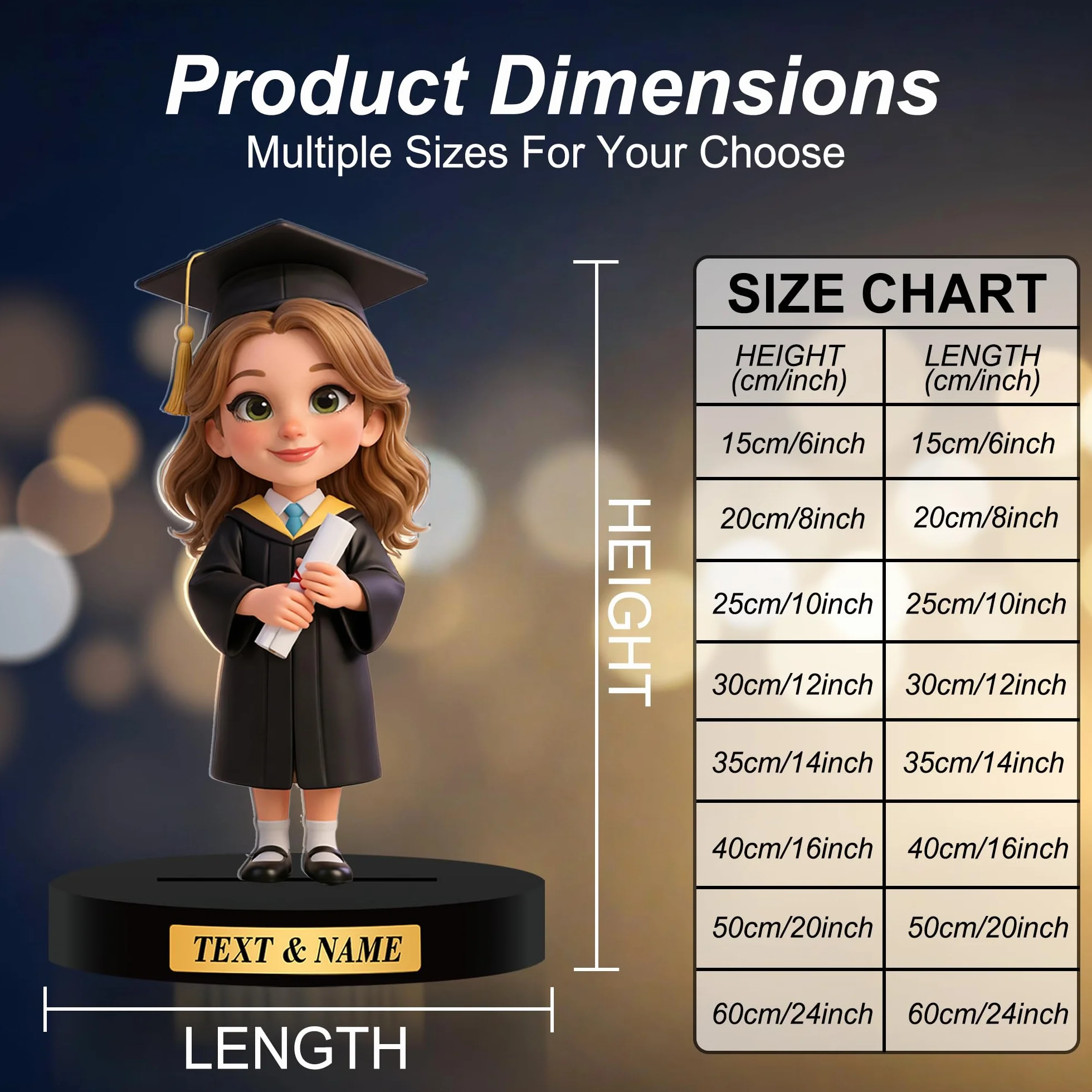 Figuras Graduación Personalizadas a Partir de Fotos, Regalo de Graduación, Decoraciones Escritorio Acrílicas 2D