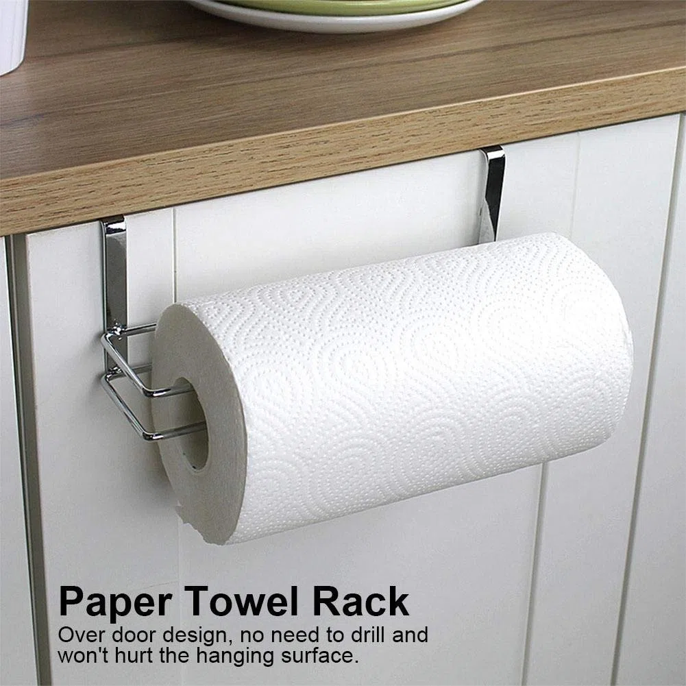 TOPINCN Dispensador De Rollos De Cocina Acero Inoxidable Puerta En Rollo Soporte De Papel Debajo De La Unidad De Armario Estante De Toalla Colgador
