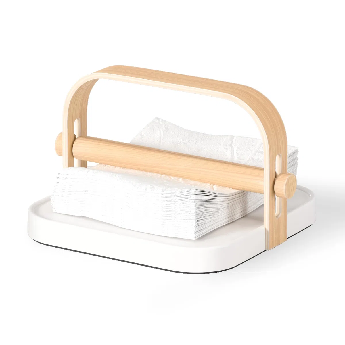 Umbra Servilletero Blanco/Natural Madera de fresno