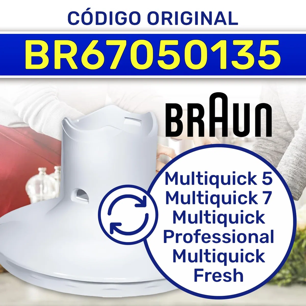 MONTERAL Tapa para la Batidora con Código Original BR67050135 para Braun - Garantía 10 Años