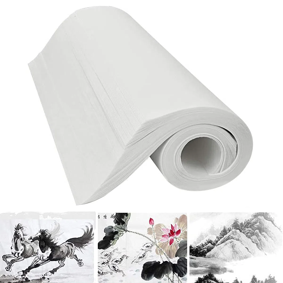 120 Hojas Papel de Arroz de Caligrafía China, Decoupage, Papel de Seda para Pintar, para Principiantes y Amantes de la Caligrafía y la Pintura
