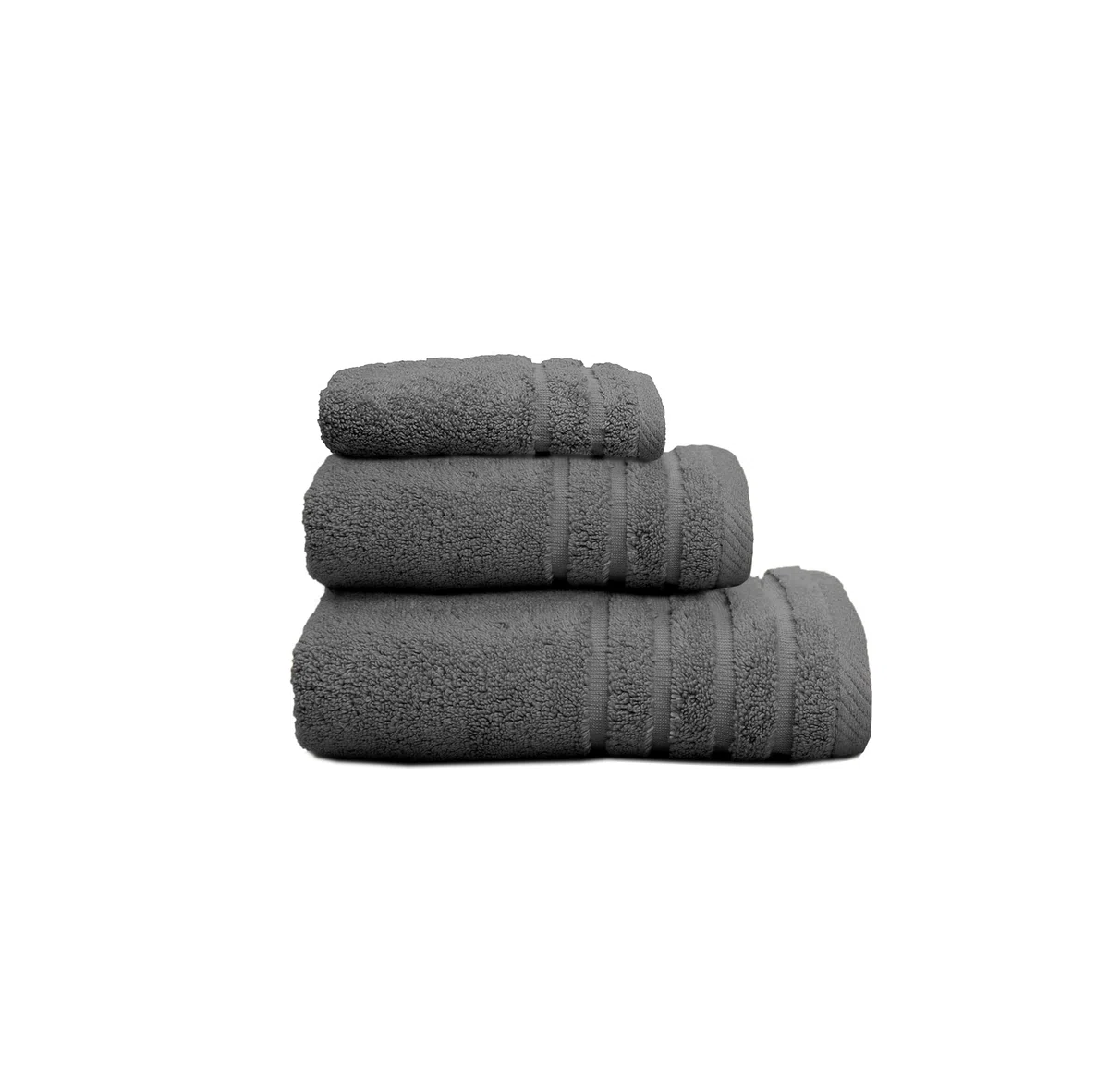 Juego de Toallas de Baño Completo 500 Gr Liso - Toallas Baño Grandes y Pequeñas Rizo 100% Algodón - Pack (1 Tocador + 1 Lavabo+ 1 Ducha) - Alta Absorción - Toalla Algodon - Gris Oscuro