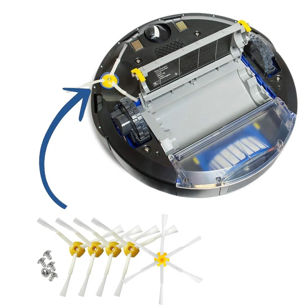 MIRTUX Kit de Recambios Compatible con Roomba serie 600 - Repuestos para Roomba 610, 615, 620, 630, 635, 650, 660, 680, 690, 695... (Todos los modelos) - Pack de Rodillos, Filtros, Cepillos Laterales