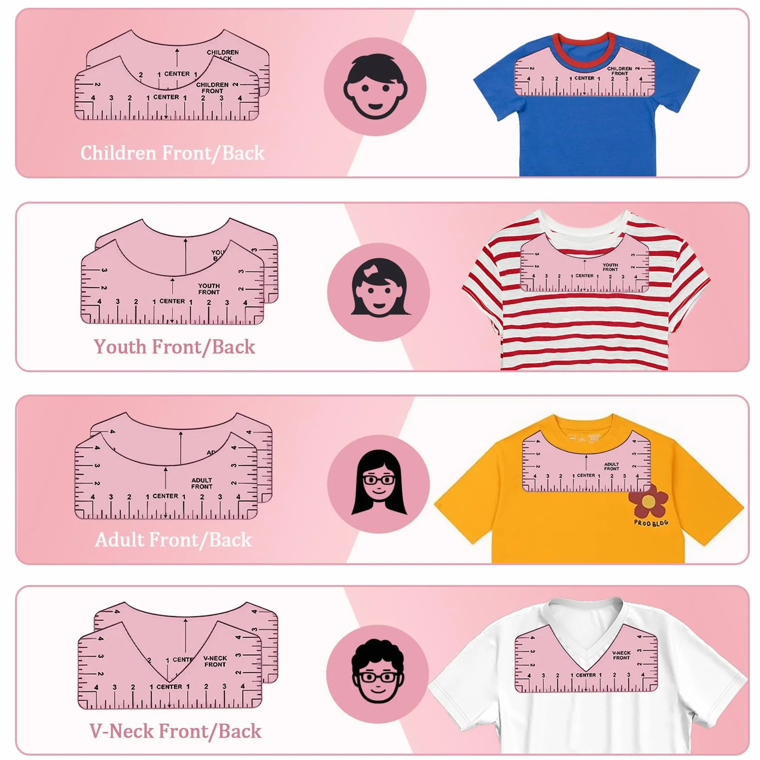 QUKLOGEN 68 Piezas Juego de Herramientas para Camiseta de sublimación,lámina de teflón para Prensa de Transferencia,Camiseta Ruler Guide Alignment para Accesorios de Costura, Accesorios de Plotter