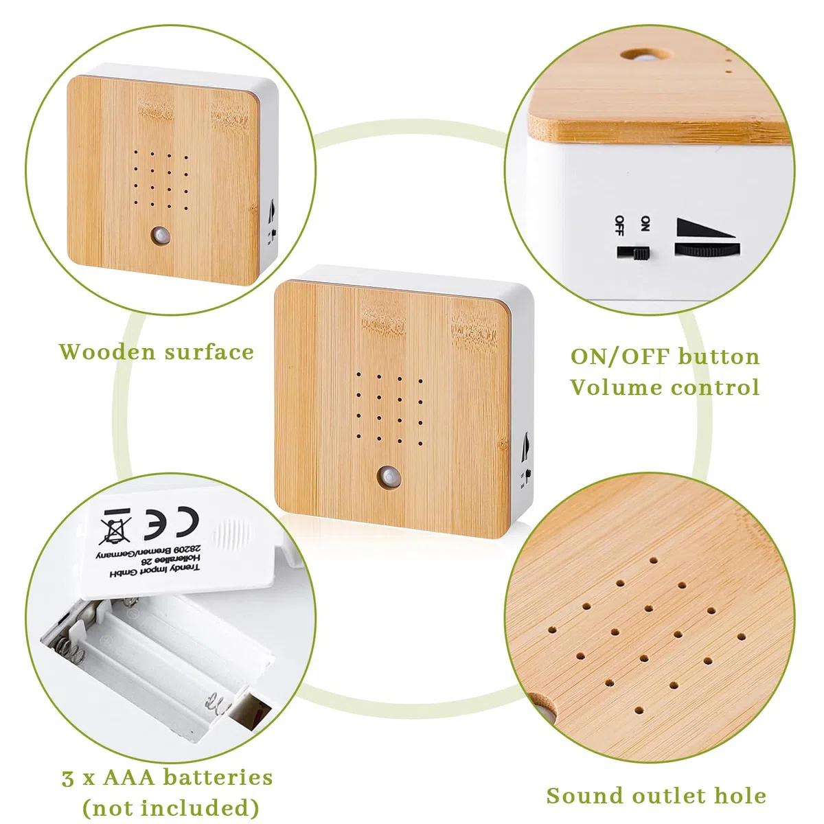 Caja de Canto de Pájaros, Caja de Sonido de Pájaros con Sensor, Sonidos Naturales por Movimiento, Birdsong Box con Soporte de Pared, Reproductor Canto Pájaros, para Baño SPA WC