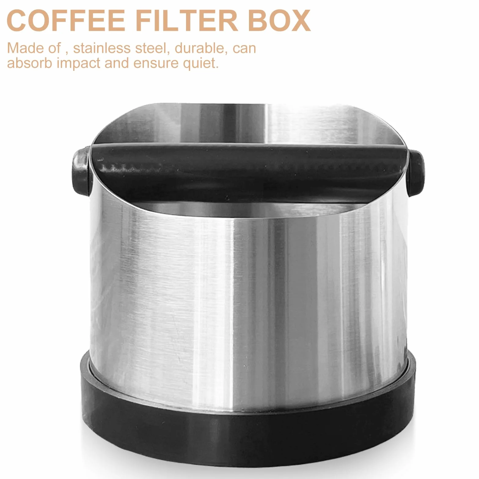 Recipiente para tamiz portafiltros, caja de acero inoxidable, recipiente para posos de café, portafiltros para posos de café, recipiente para portafiltros, accesorios para máquina portafiltros (700 ml
