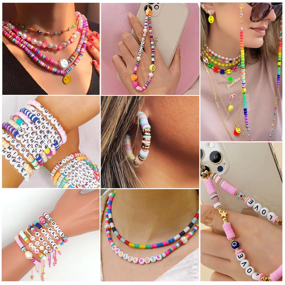 WECUTE Kit Pulseras, 6700+ Piezas 28 Colores Perlen Armband Herstellung Kit, Cuentas para Pulseras,olymer Clay Perlen Armband Making Kit, El mejor partido para conciertos y festivales de música (6mm)