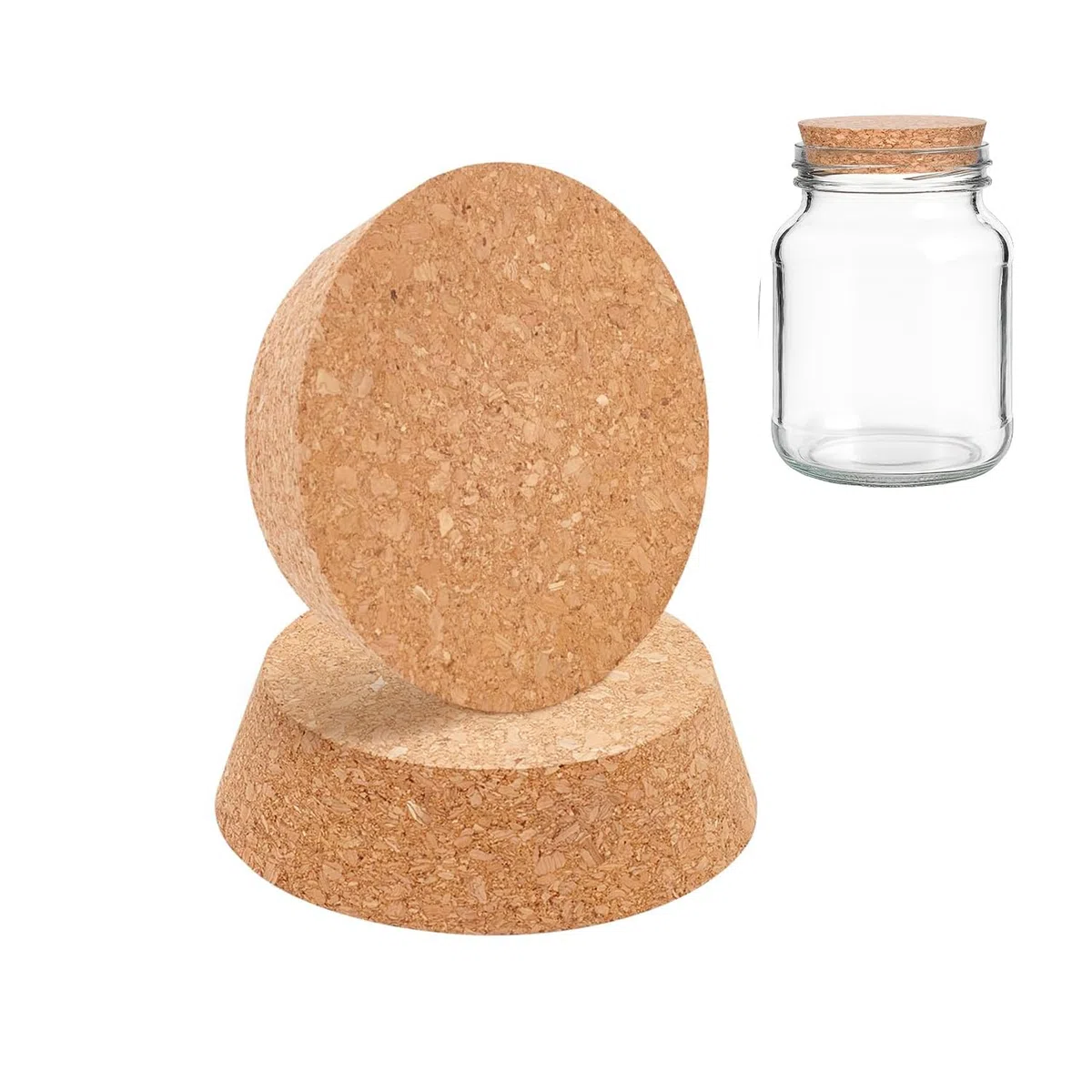 2 Tapones de Corcho Cónicos, 110x90mm, Tapones de Corcho Grandes, Vino Corcho de Tarro 3 Cm Grosor para Botella de Vino, Garrafas, Cerámica, Botella de Vidrio de Cerveza, 3cm de Espesor (2)