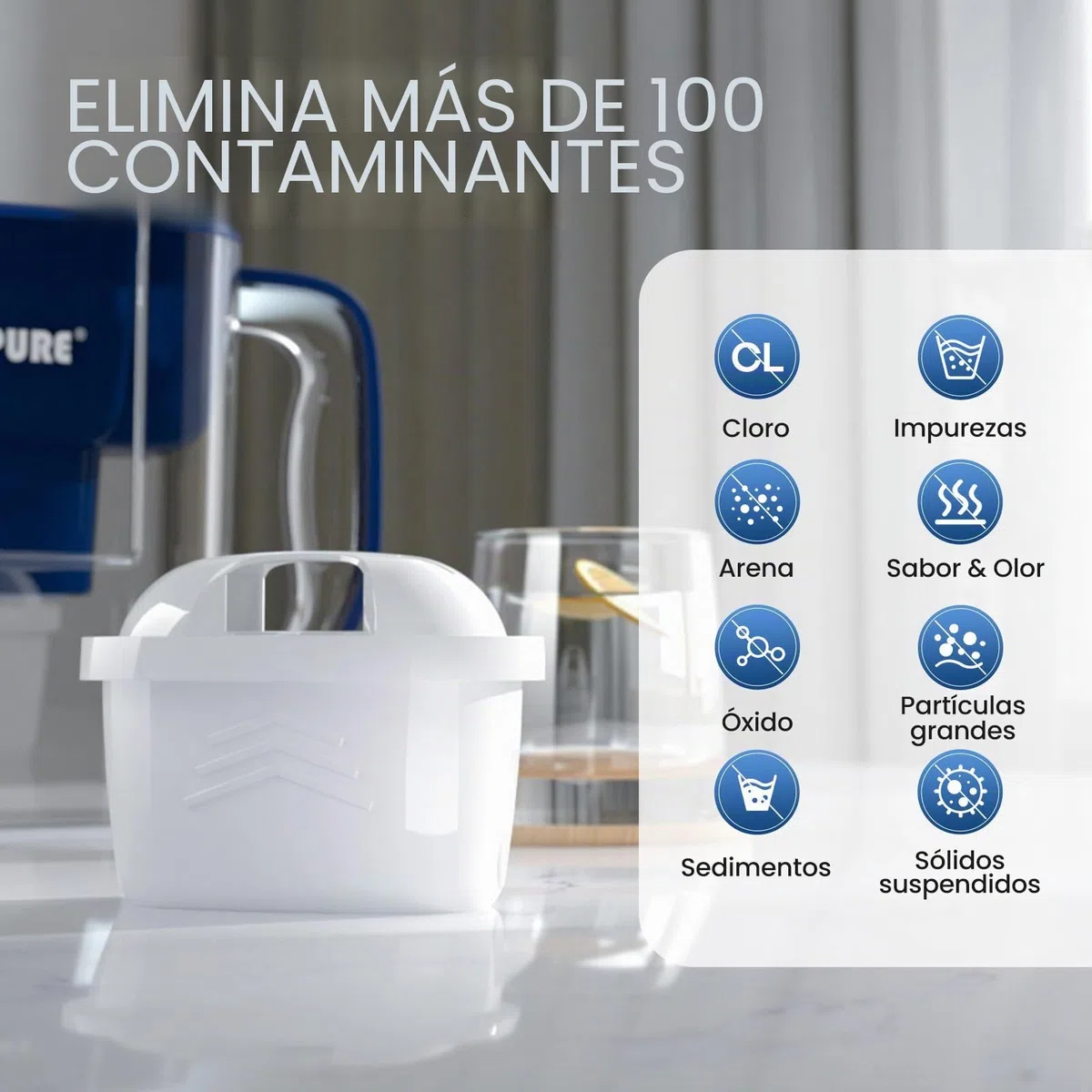 GOLDEN ICEPURE Filtro de agua de Compatible Con Brita Maxtra+, Maxtra Plus, Mavea, Anna Duomax, 6 piezas