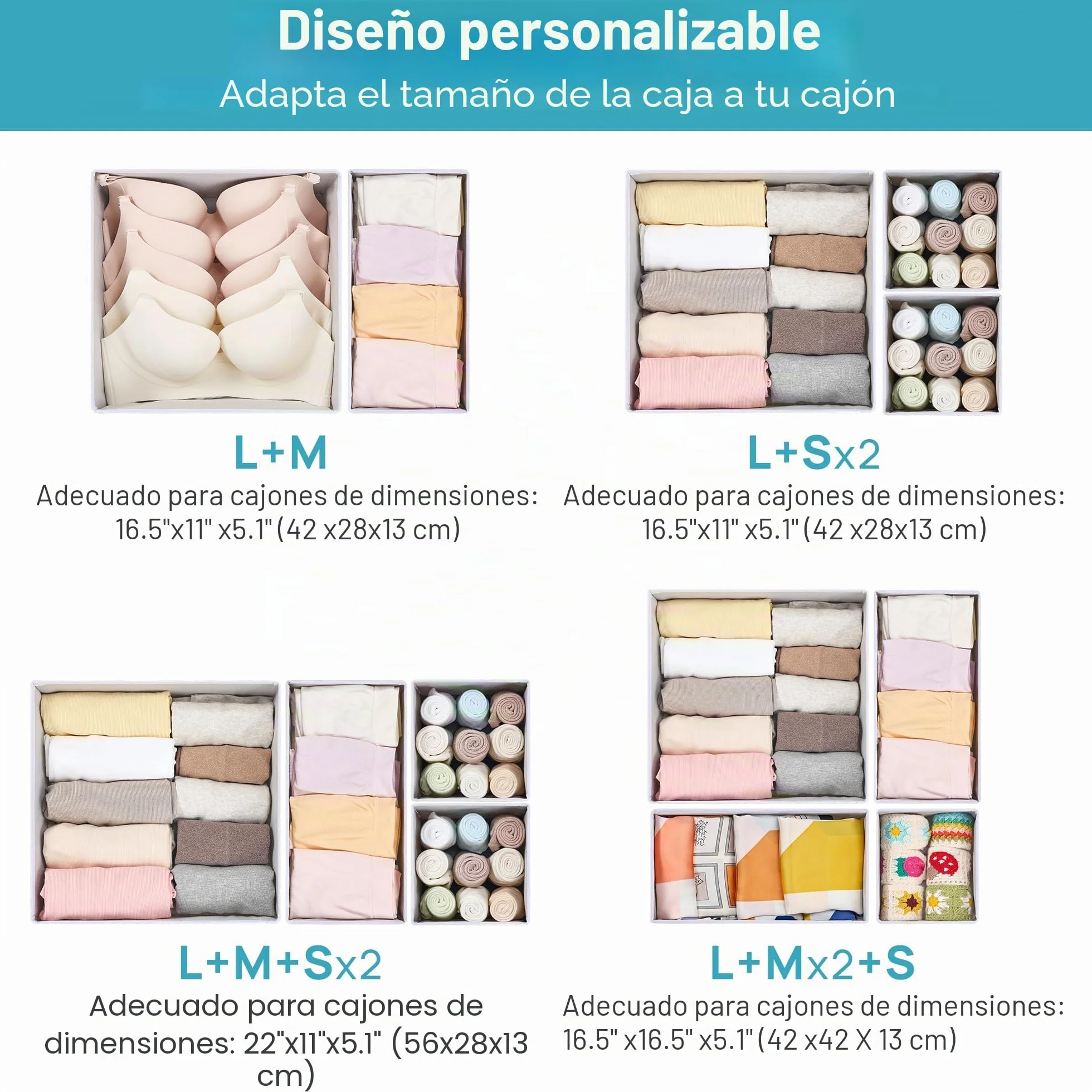 Vtopmart Paquete de 12 Organizador Cajones Plegables para Calcetines Ropa Interior