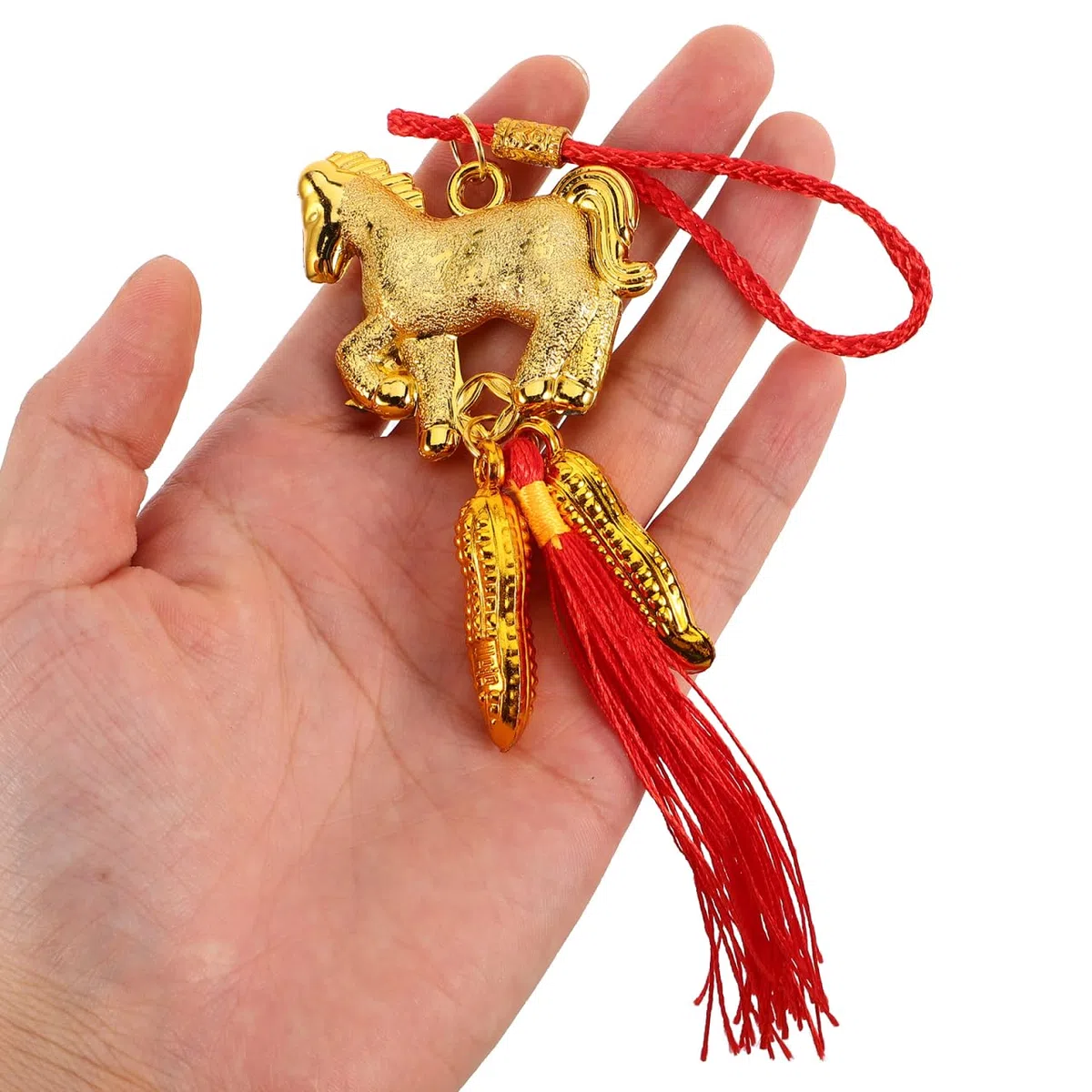 Lifkome 6 Piezas Colgantes añO del Caballo 2026 con Borlas Rojas Adornos De Suerte para DecoracióN Hogar Oficina Y Festival Primavera