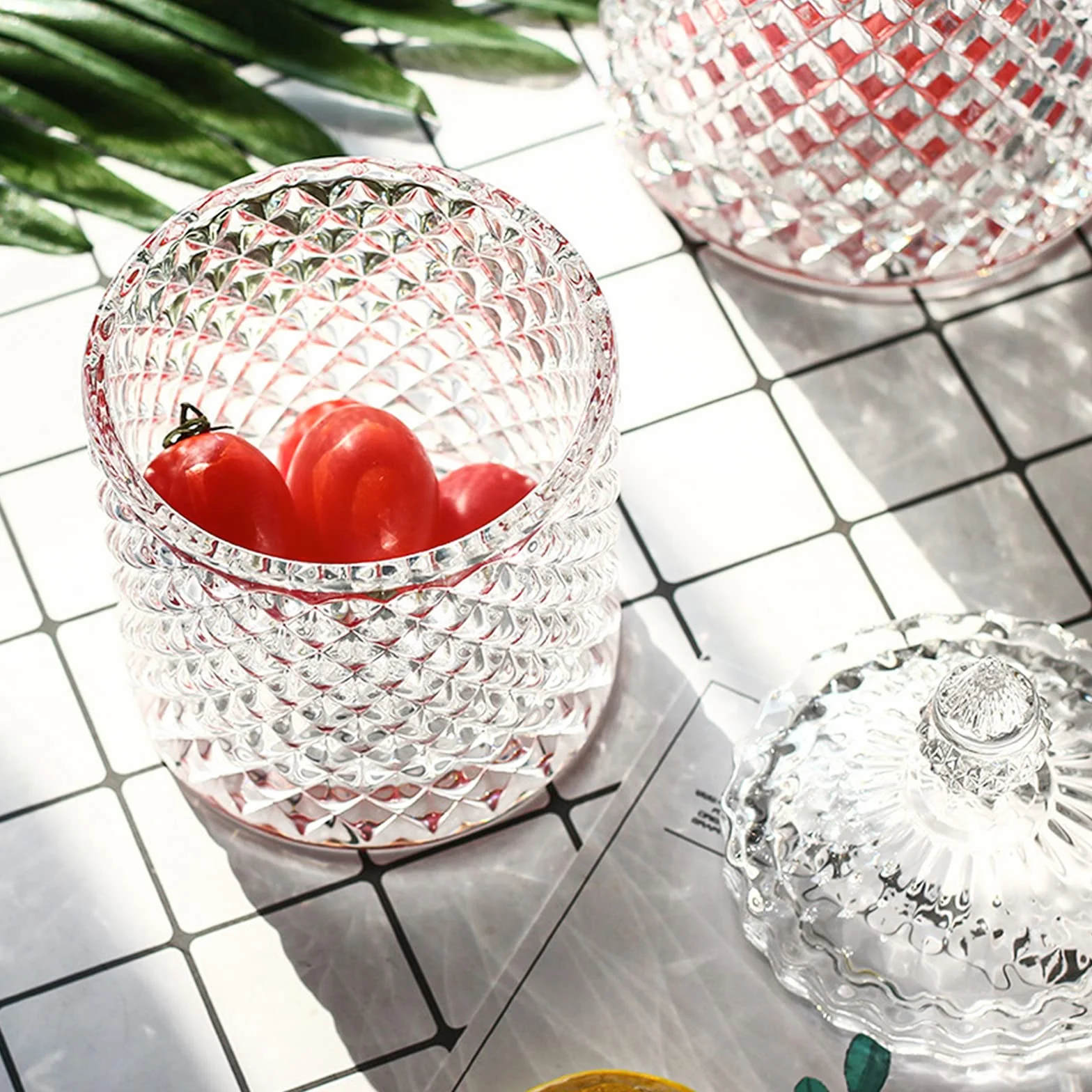 2 Piezas Tarros de Cristal para Dulces con Tapa, Recipiente de Almacenamiento para Caramelos, 300ml Tarros Decorativos Transparente para Caramelos, Galletas, Decoración del Hogar