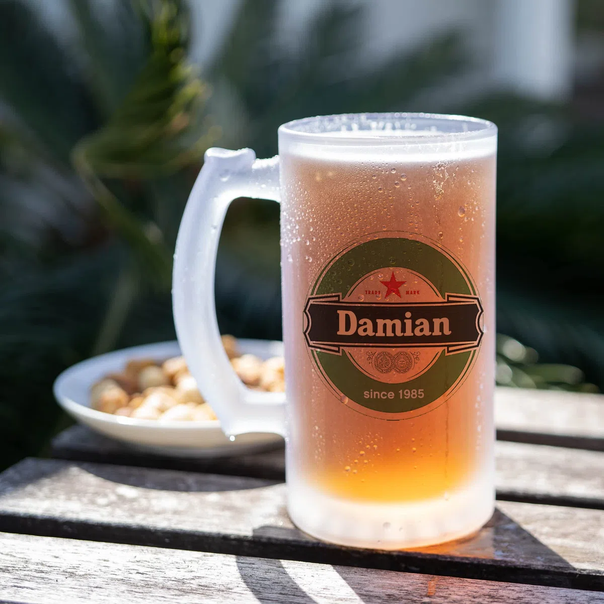 Wanapix | Jarra de Cerveza Personaliza con Foto y Texto | Jarra de Cristal Esmerilado (Opaco) | 500 ml | Apta Lavavajillas | 100% Personalizado