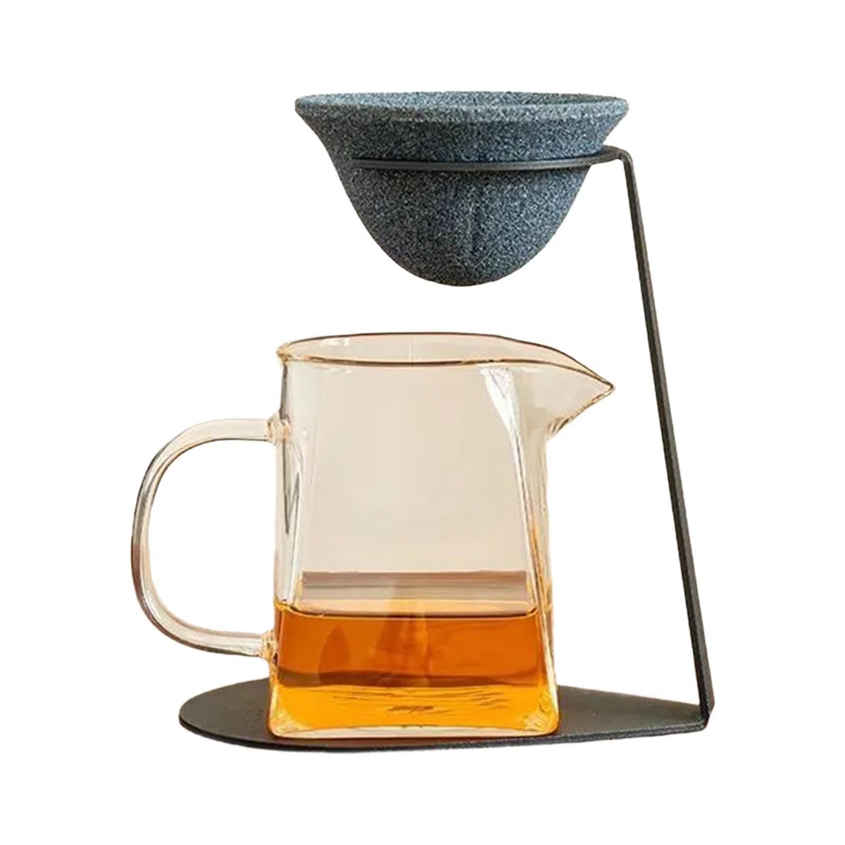 Colador de café de cerámica, filtro de alta precisión, colador de té de hojas sueltas con soporte, herramienta para preparar bebidas con diseño resistente, accesorio para café y té, entusiastas de la