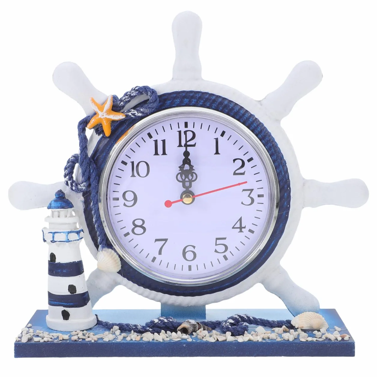 Garneck 1 reloj de oficina para hombre, decoración de oficina, faro, adorno de resina, reloj de oficina, retro, reloj de mesita de noche, reloj silencioso, decoración de salón, reloj de estilo