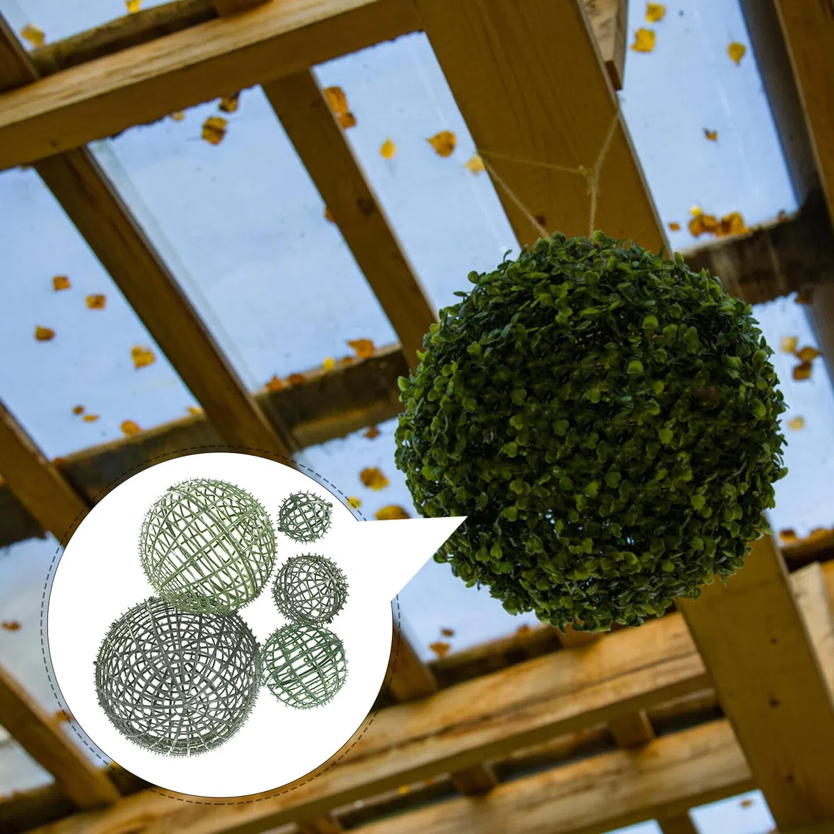 Amosfun 5piezas Soporte Para Plantas Artificiales Marco De Bola De Topiario De Plástico Para Decoración Floral Incluye Para Bodas y Eventos Decorativos