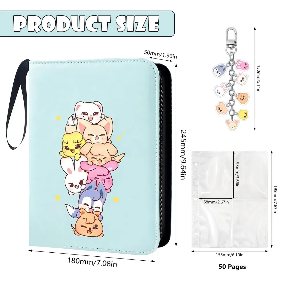 Stay Kids Photocard Binder Skzoo de 400 Bolsillos y Llaveros de Straykids Photocards Album Skz Holder Porta Photocards Kpop Holder Stay kids, Merch Kpop Regalos para STAY