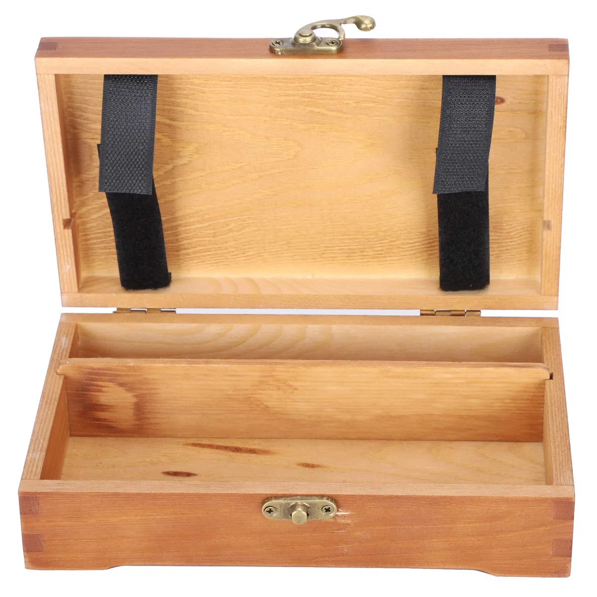 Estuche de madera para lápices, estuche para lápices antiguo con cierre de bloqueo, cajas de madera para herramientas de arte y almacenamiento de pinceles