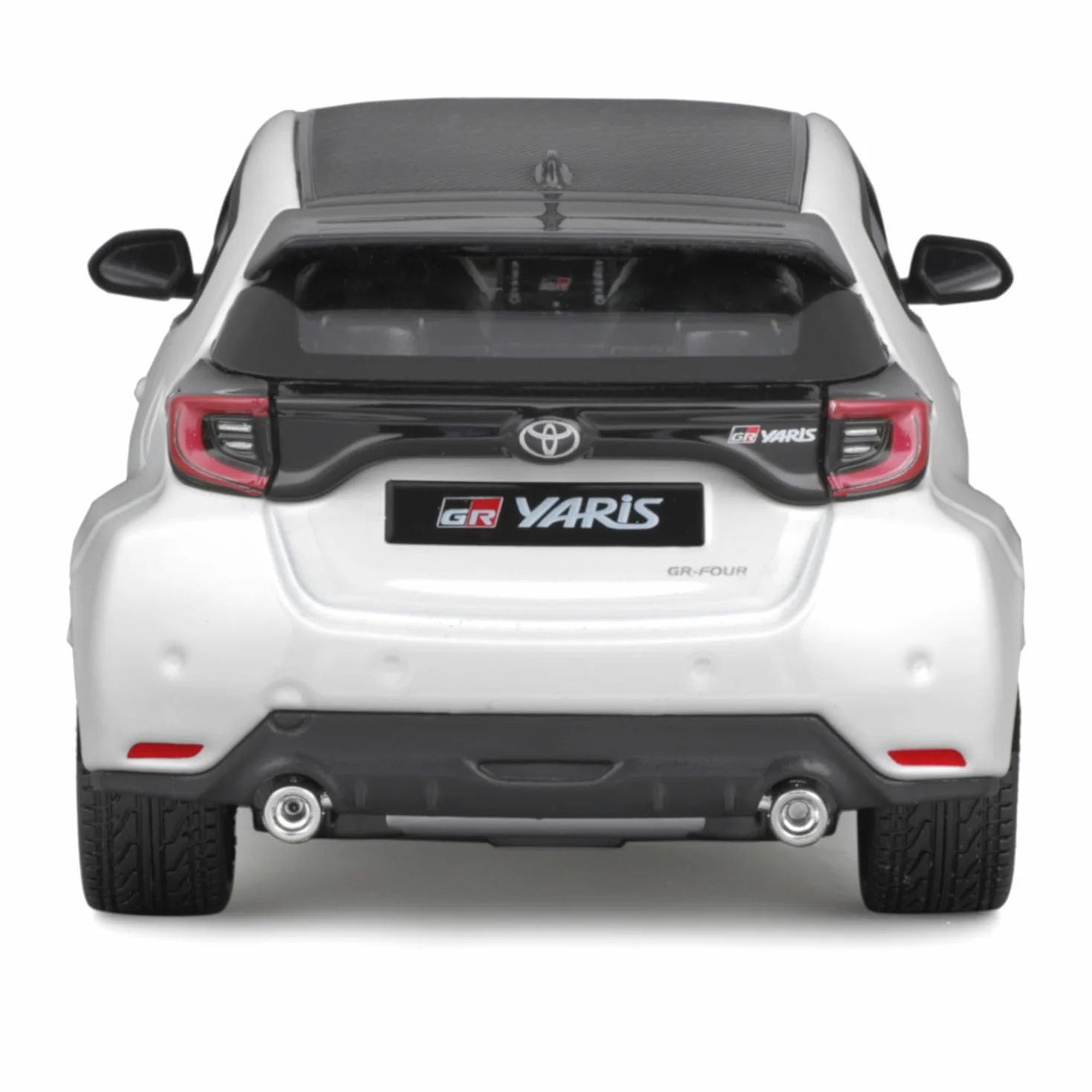 COLORBABY Burago Maqueta Coche Toyota GR Yaris, Escala 1:24, Diseño aerodinámico en Rojo o Blanco, Fabricado en Die-Cast Metal, Puertas de Apertura Manual, Interior detallado (78126)