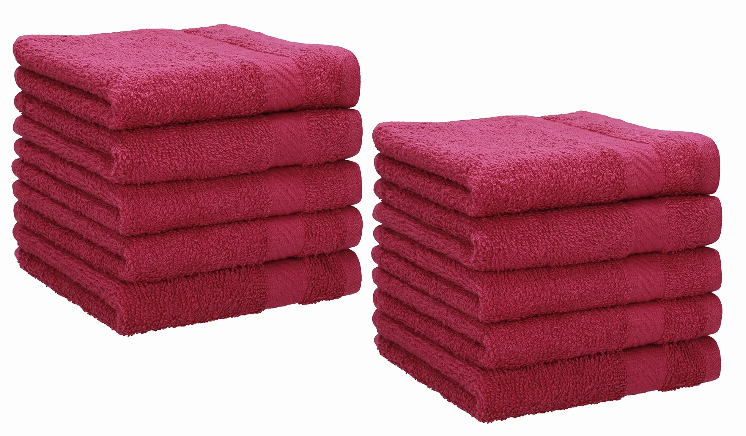 Betz Paquete de 10 Toallas faciales Palermo tamaño 30x30cm 100% algodón Color Rojo arándano