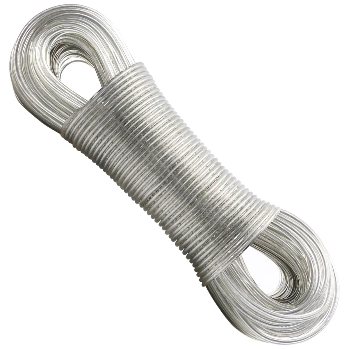 Cuerda Tendedero Exterior 50m Con Núcleo de Acero, Plastificada (4mm, Transparente)