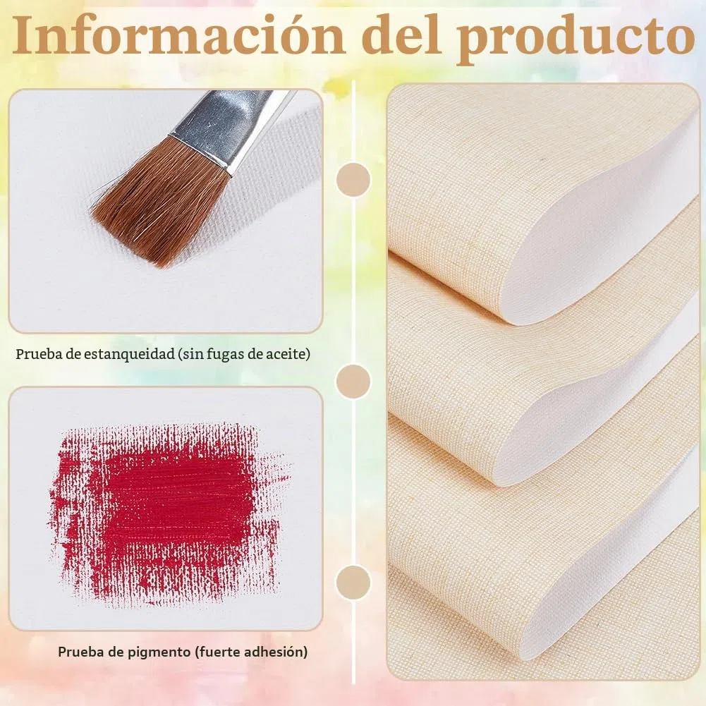 GORGECRAFT Rollo de Lienzo de Lino de 5 m 28cm de Ancho Tela Blanca Imprimación A Mano Textura Media Pintura Al Óleo Y Acrílica. Ideal para Artistas para Pintar para Manualidades para Decorar Fondos.