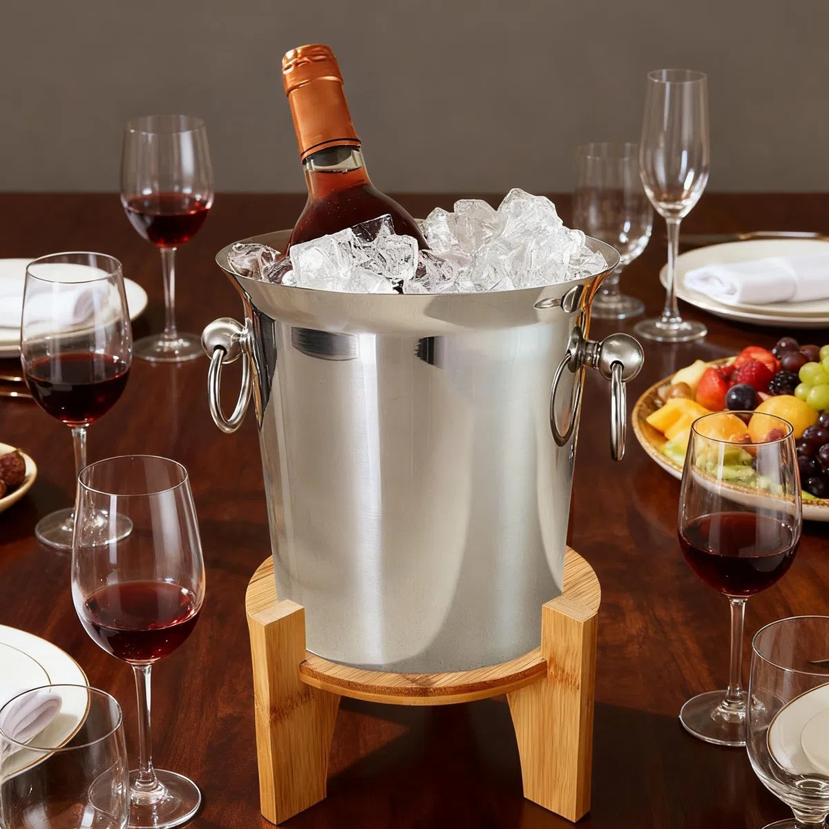 Soporte dispensador de bebidas | Base redonda de madera, dispensador de bebidas | Soporte de agua | para bar, hogar, escuela, iglesia, bufé, mercados al aire libre, vacaciones, boda, cumpleaños