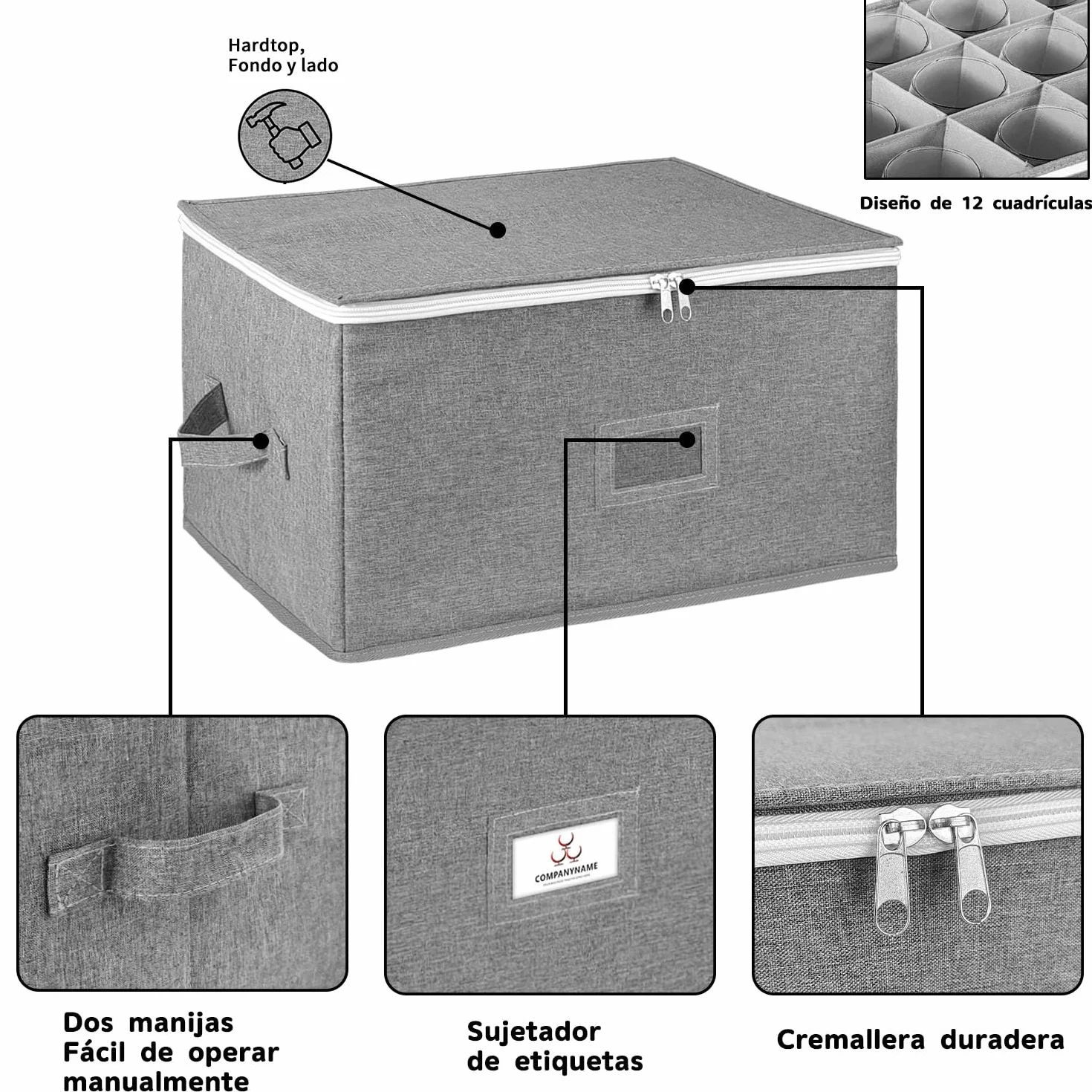 Boczif Cajas de almacenamiento de copas de vino, cajas de almacenamiento de stemware con tabiques, contenedores de almacenamiento de cristalería con capacidad para 12 vinos tintos o blancos, bebidas