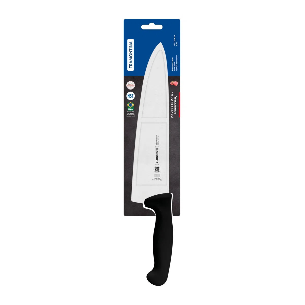 Tramontina Cuchillo Carnicero de Acero Inoxidable Professional Negro NSF 25 cm