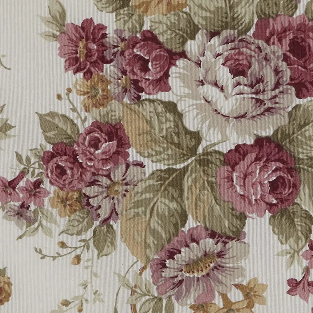 Kt KILOtela - Tela Loneta Estampada, Decoración, Tapizar, Cojines, Cortinas, Colchas, Bolsos, Manteles, 100 cm Largo x 280 cm Ancho, Botánico, Flores, Rosa - 1 Metro