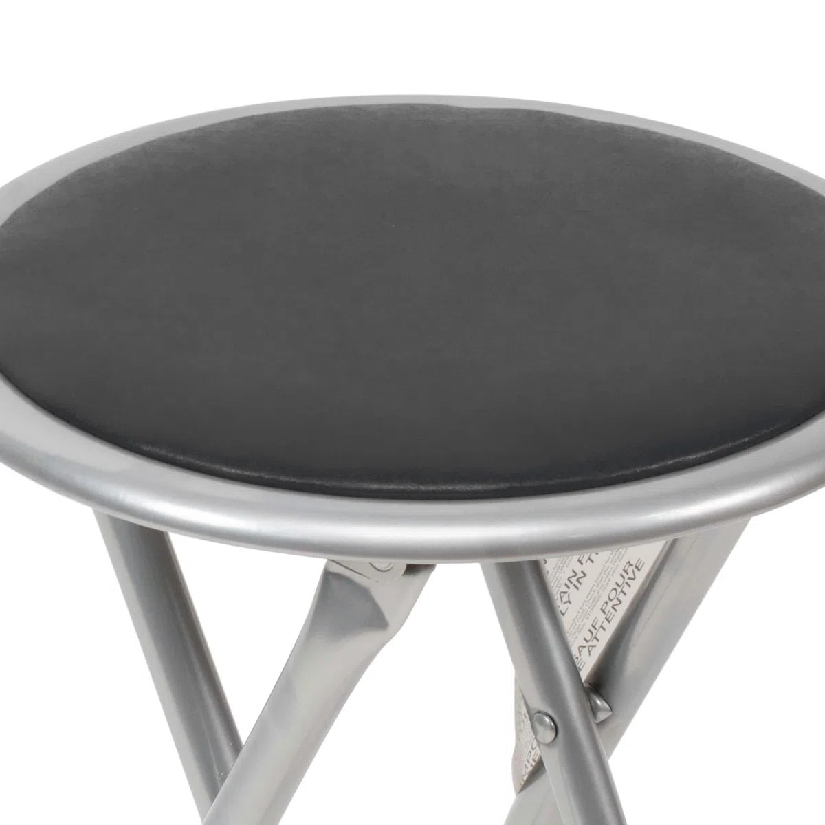 THE SECRET HOME - Taburetes Plegables de Aluminio - Silla de Metal y Asiento Acolchado - Ideal para Cocina, Terraza, Cámping, Oficina - Diámetro 30 x Alto 45 cm (1, Negro, Ø30x45 cm)