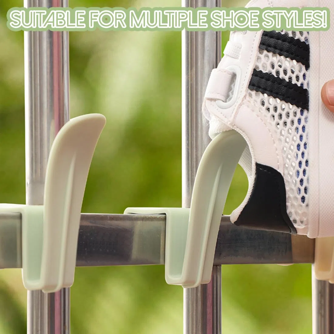 12 Ganchos para Colgar Zapatos de Plástico, Zapatero Colgante Multifuncional, Organizador para Secar Zapatos, Zapatero Pequeño, Apto para todo tipo de Calzado