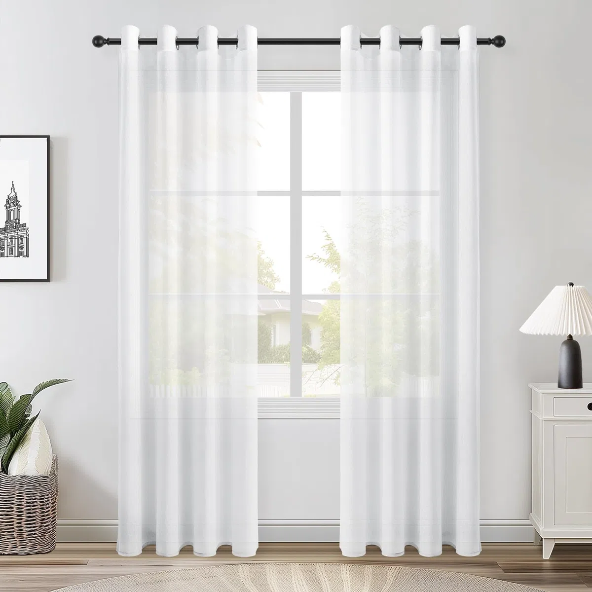 Topfinel Cortinas Salon 2 Piezas 245 Largo Visillos Blancas 140x245cm Moderna Con Ojales De Barra Semitranslucidas Para Vetanas Grandes Dormitorios Y Comedor