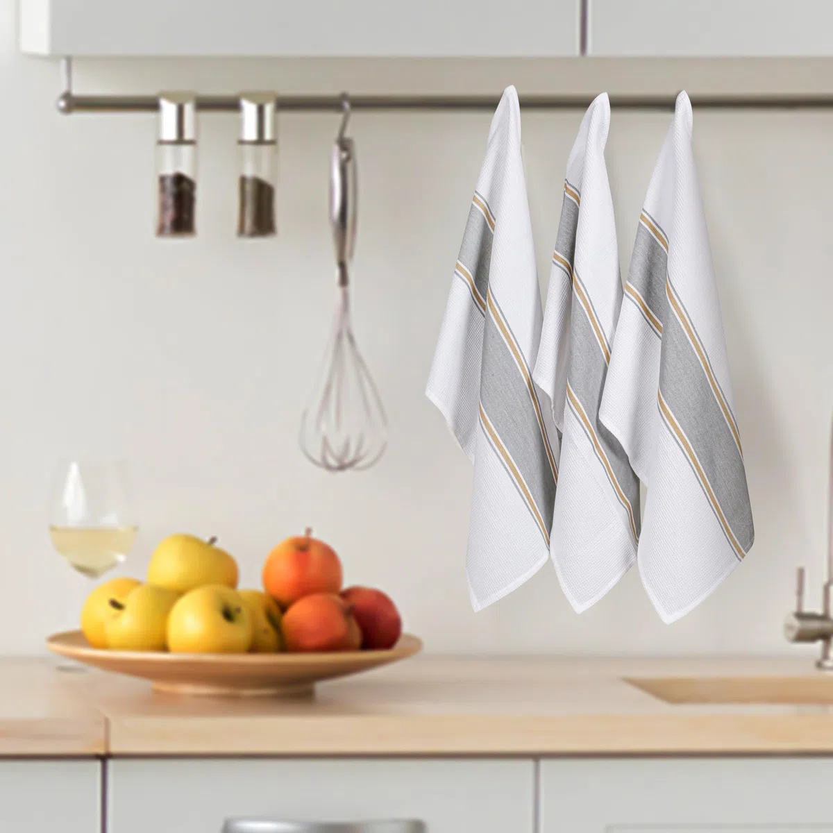 Trapos de Cocina algodón 100% Juego de 6 Piezas - Absorbente Toallas de té - Toallas de Bar - Lavable a máquina Paños de Cocina 40 x 66 cm Gris
