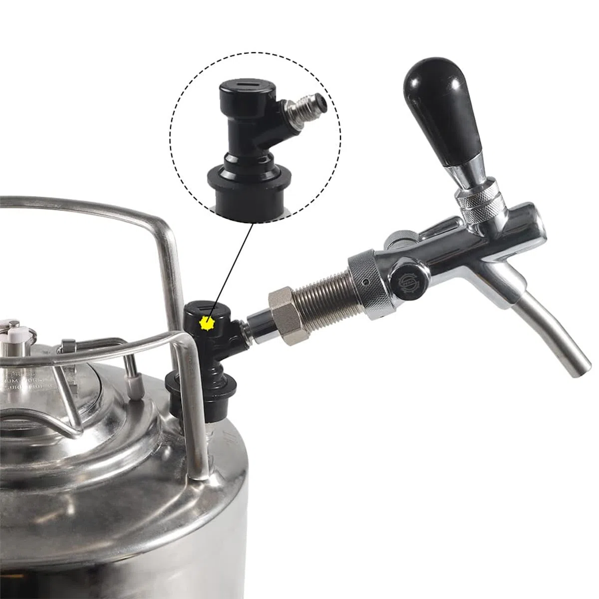 Juego de 2 Accesorios de desconexión rápida para Barril de Gas y líquido MFL con Bloqueo de Bola
