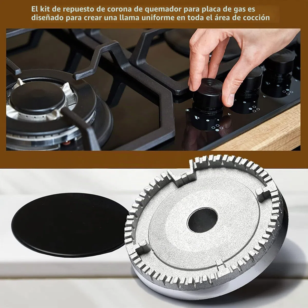 Juego de Sombreros de Cocina, Tapa de Estufa de Gas, de Quemador, Tapa de Llama, Tapa de Quemador, Tapa de Quemador, Apto para quemadores de Cocina de Gas .