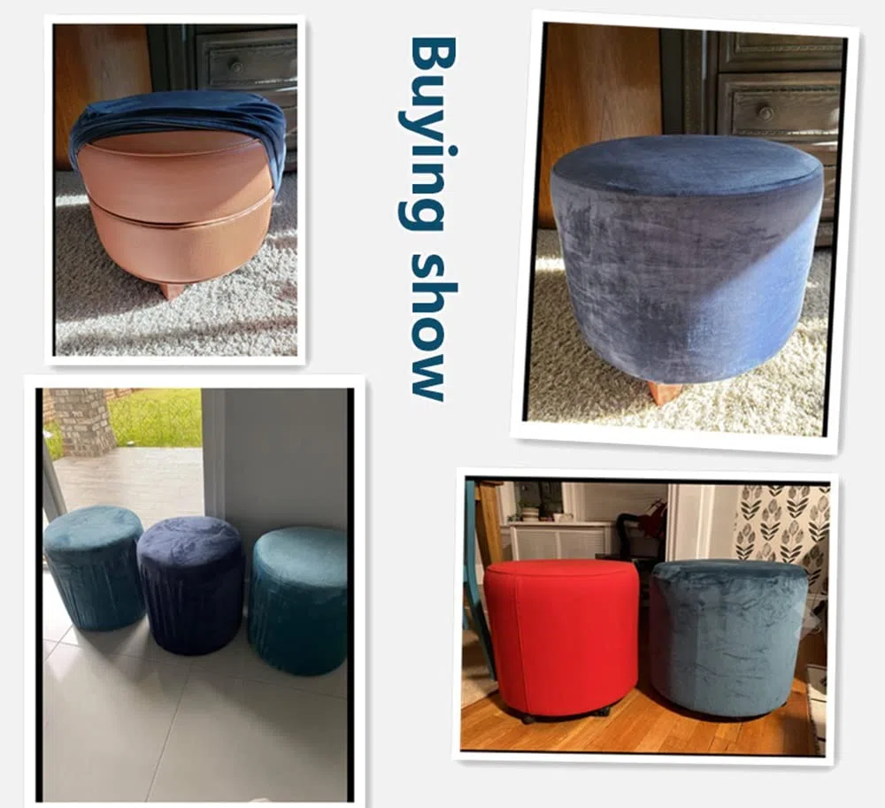 Terciopelo Funda Otomana Elástica Redonda Funda De Puff Modernas Funda Reposapies Polvo Retirable Lavable Funda De Reposapiés Cubierta Taburete Ottoman Cover Para Sala ( Color : A4 , Size : 76-104cm/3