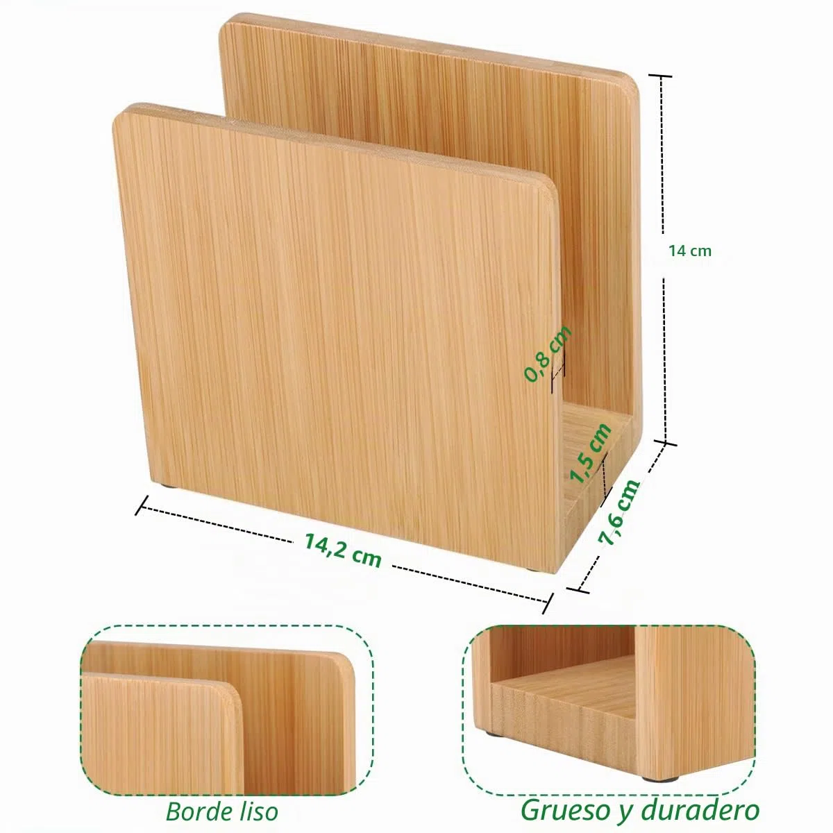 Servilletero de Bambú Vertical para Bar,Porta Servilletas Papel de Madera de Pie Pequeño para Mesa Coctel,Dispensador Servilletas para Cocina,Rustico Soporte Servilletas (Madera-Vertical)