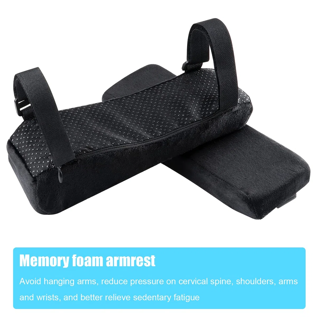 2 Piezas Fundas para Reposabrazos de Sillas de Oficina, Almohadillas de Silla de Oficina y Juegos, Almohadillas para Reposabrazos de Espuma Viscoelástica, Alivia Molestias en el Codo