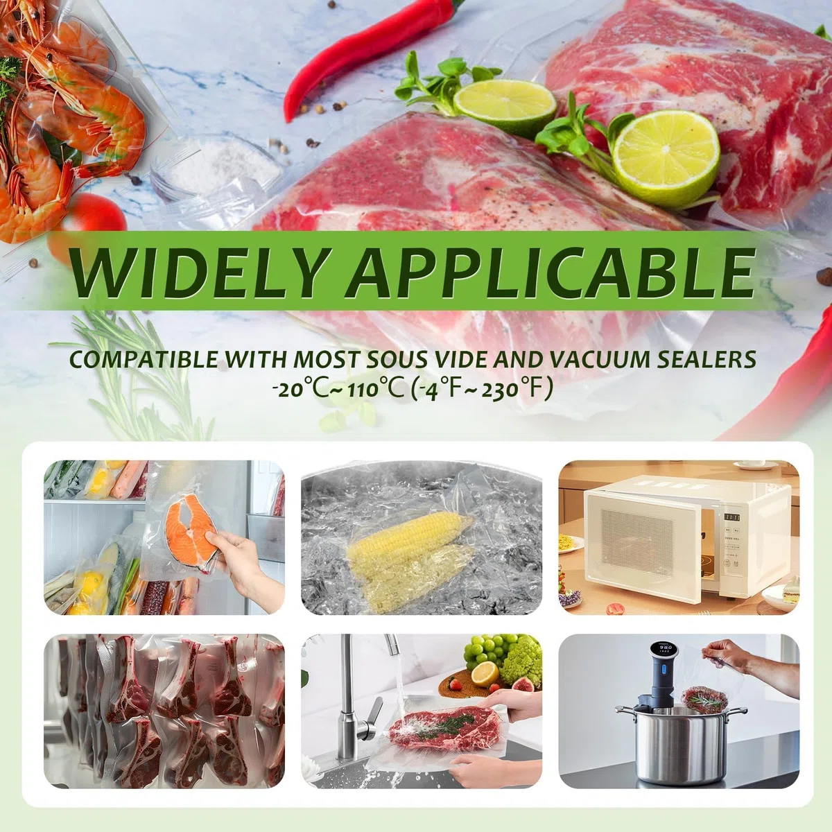 3 Rollos Bolsas Vacio Alimentos, 28x600cm Gofradas Rollo Bolsas Envasar al Vacio Alimentos, BPA Free, Reutilizable, Rollos Envasadora al Vacio para Envasadora al Vacío e Sous Vide
