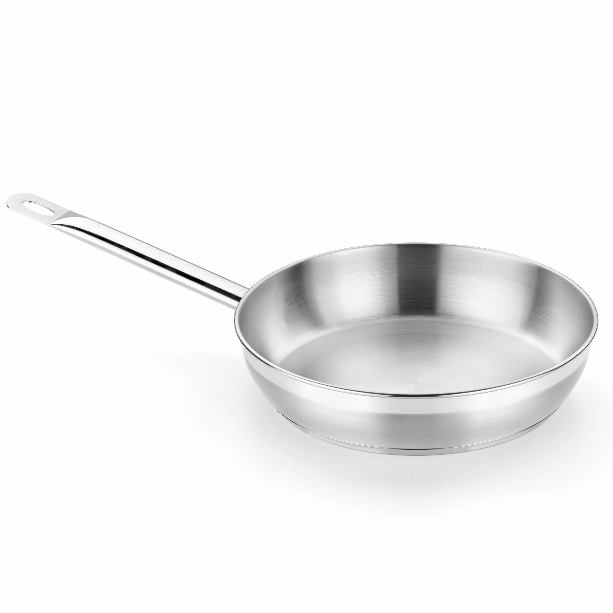BRA A121612 Profesional Sartén, 24 cm, Acero Inoxidable, 18/10, Triple Fondo difusor sin Antiadherente, Full Induction, Mango ergonómico, Plateado