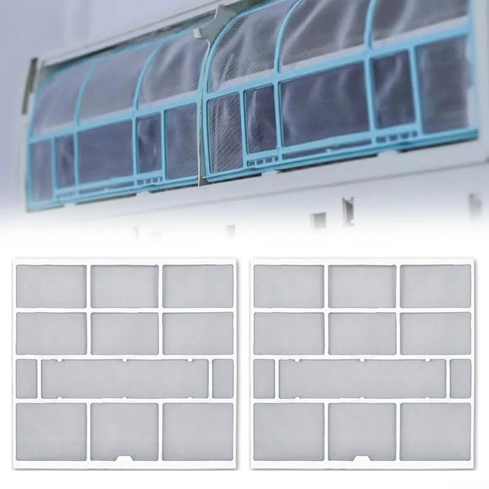 2 filtros de polvo para aire acondicionado, accesorios esenciales de unidad interior para un mejor flujo de aire (31 x 27,5 cm)