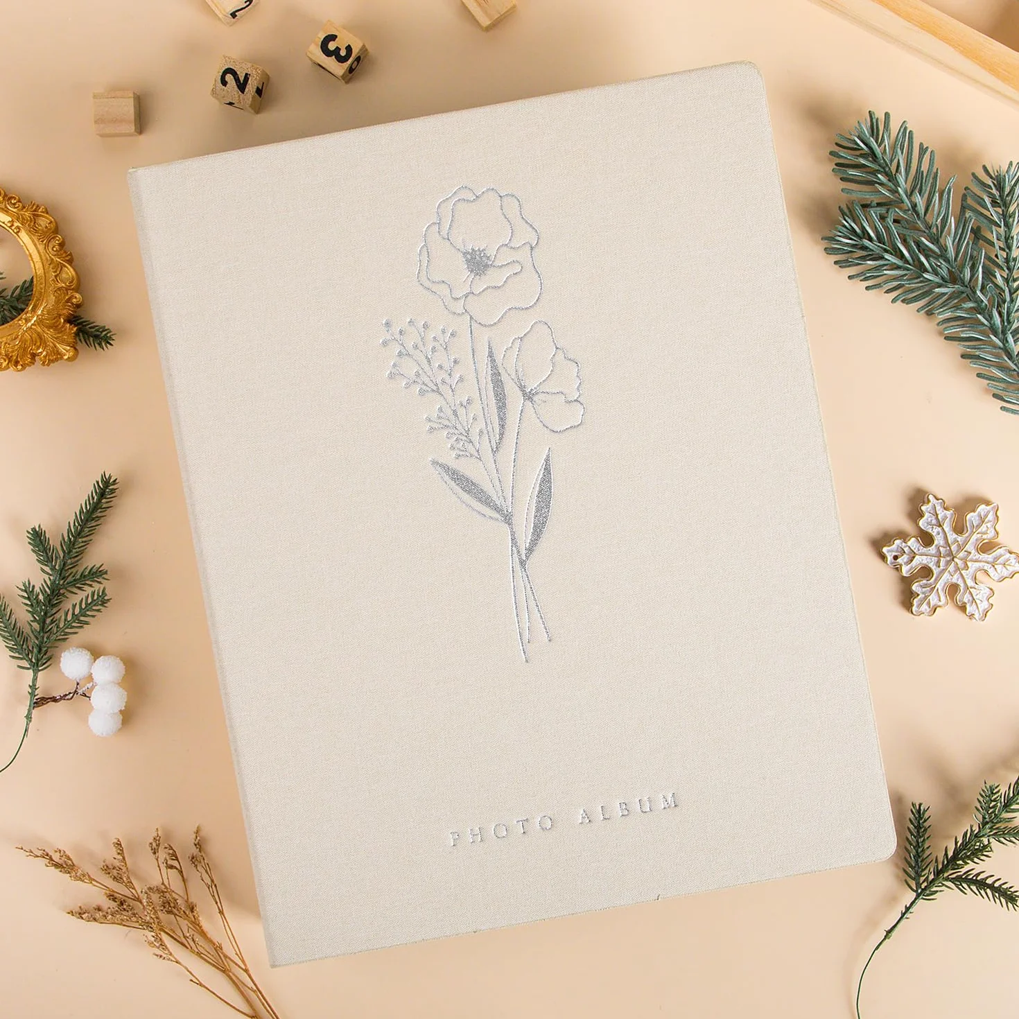 Lanpn Álbum de fotos de 11x15 11,5x15 cm 400, exquisito juego de libros de fotos de lino, cada álbum tiene capacidad para 400 imágenes horizontales y verticales solo para niños y niñas (beige)